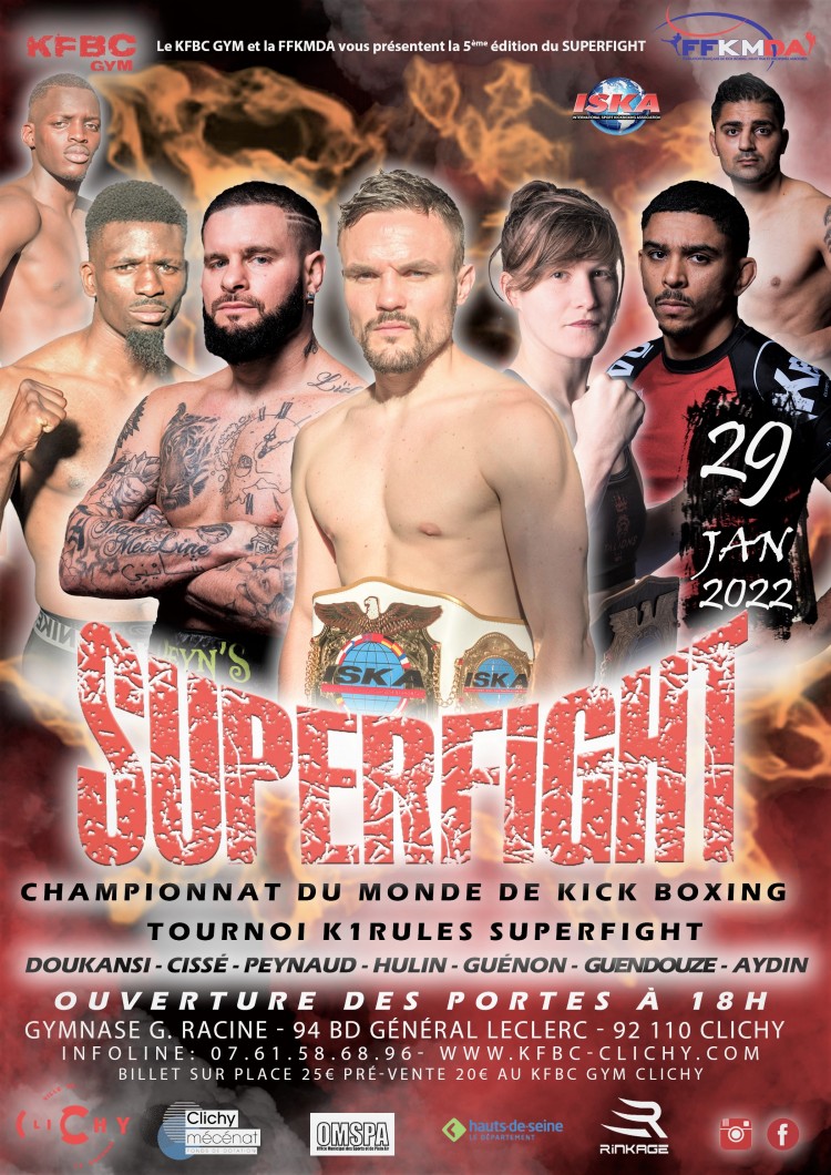 Superfight V : gala organisé par le KFBC à Clichy le 29 janvier 2022