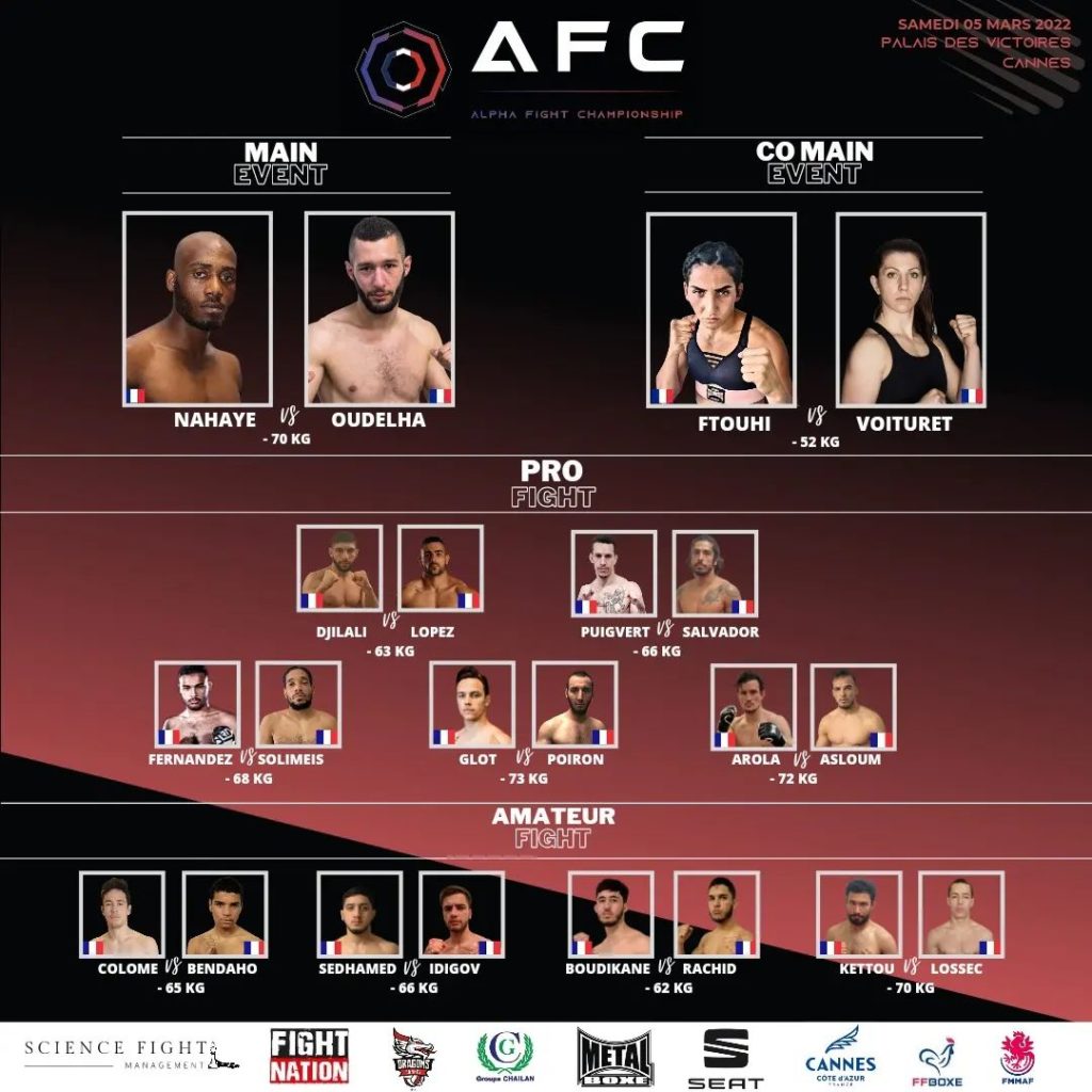 Alpha Fight Championship le MMA arrive à Cannes le 5 mars 2022